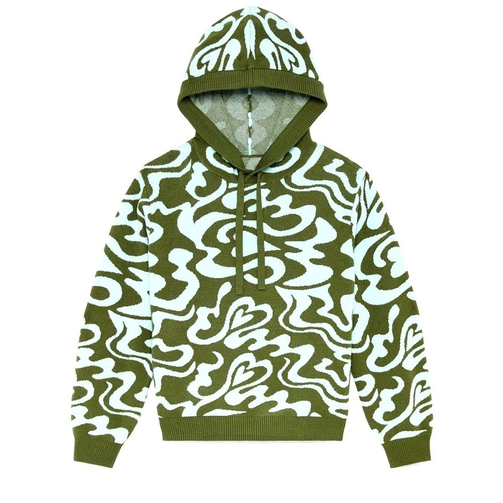 Savage X Fenty - Lit Green And Blue Fun Design Long Sleeve Knit Hoodie Size XS
